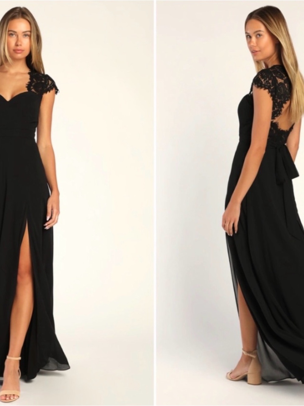 Lulus Momentous Moments Black Lace Backless Maxi Dress
